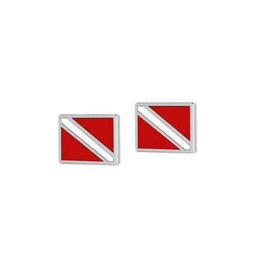 Silver Dive Flag Earrings TE2622 - Jewelry